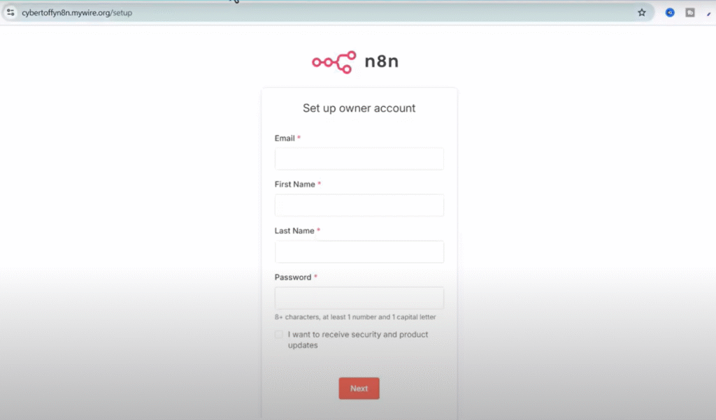 n8n Signup Page
